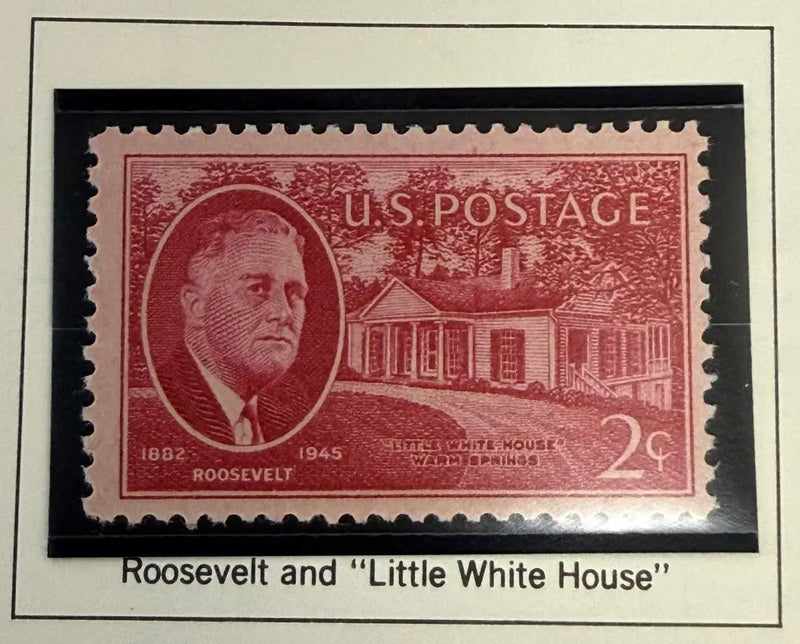 1945 U.S. Franklin D. Roosevelt “Little White House” Memorial Stamp – Warm Springs, Georgia | Historic Presidential Collectible Heritage Pastime