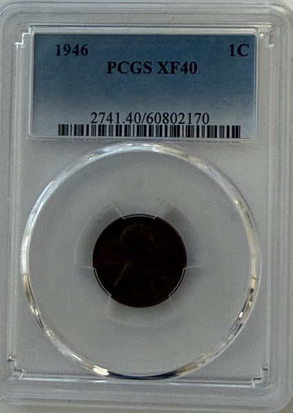 1946 Lincoln Wheat Cent PCGS XF40 – Post-War Copper Classic