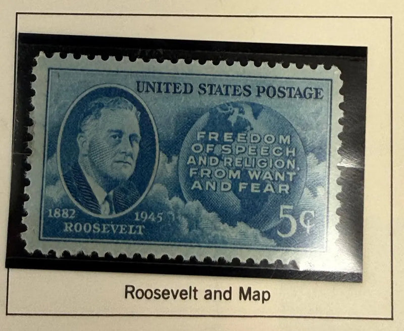 1946 U.S. Franklin D. Roosevelt Memorial Stamp – Four Freedoms Commemorative | Rare Vintage United States Postage Stamp Heritage Pastime