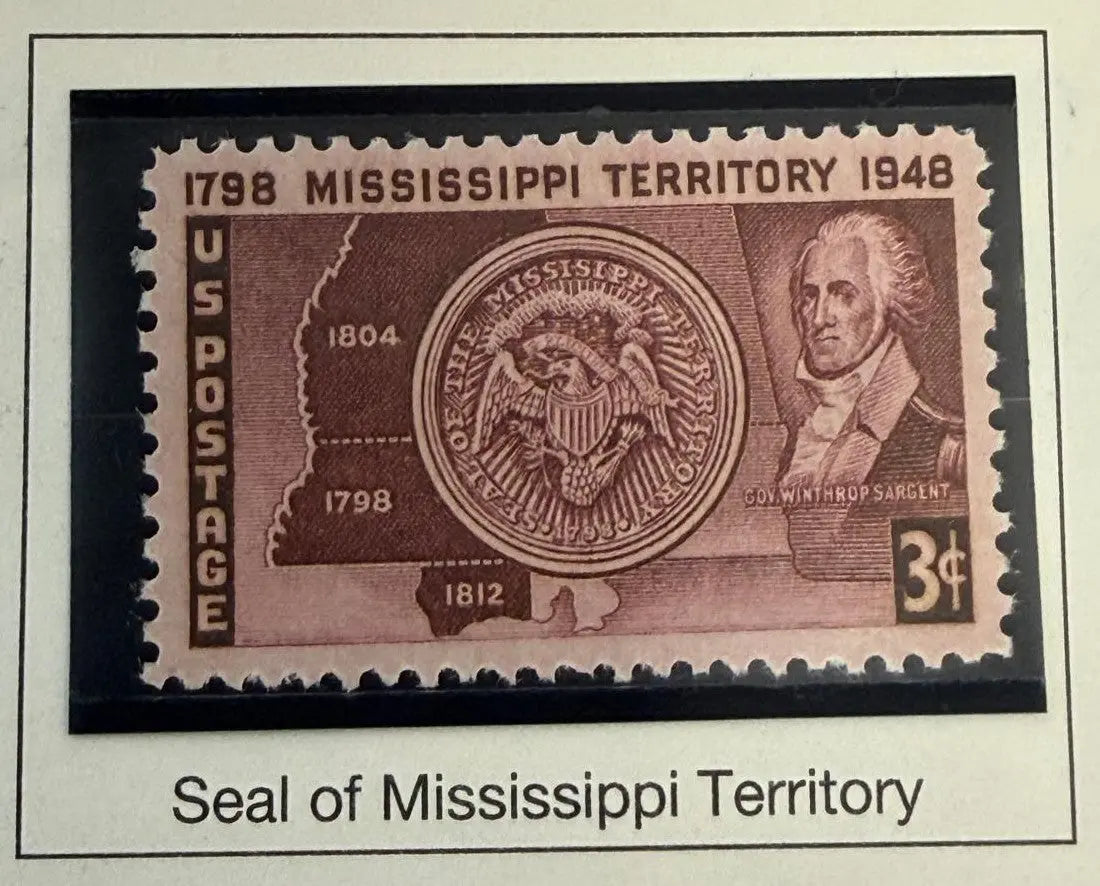 1948 U.S. 3¢ Mississippi Territory Sesquicentennial Stamp – 150th Anniversary Commemorative | Rare Vintage Postage Stamp Heritage Pastime
