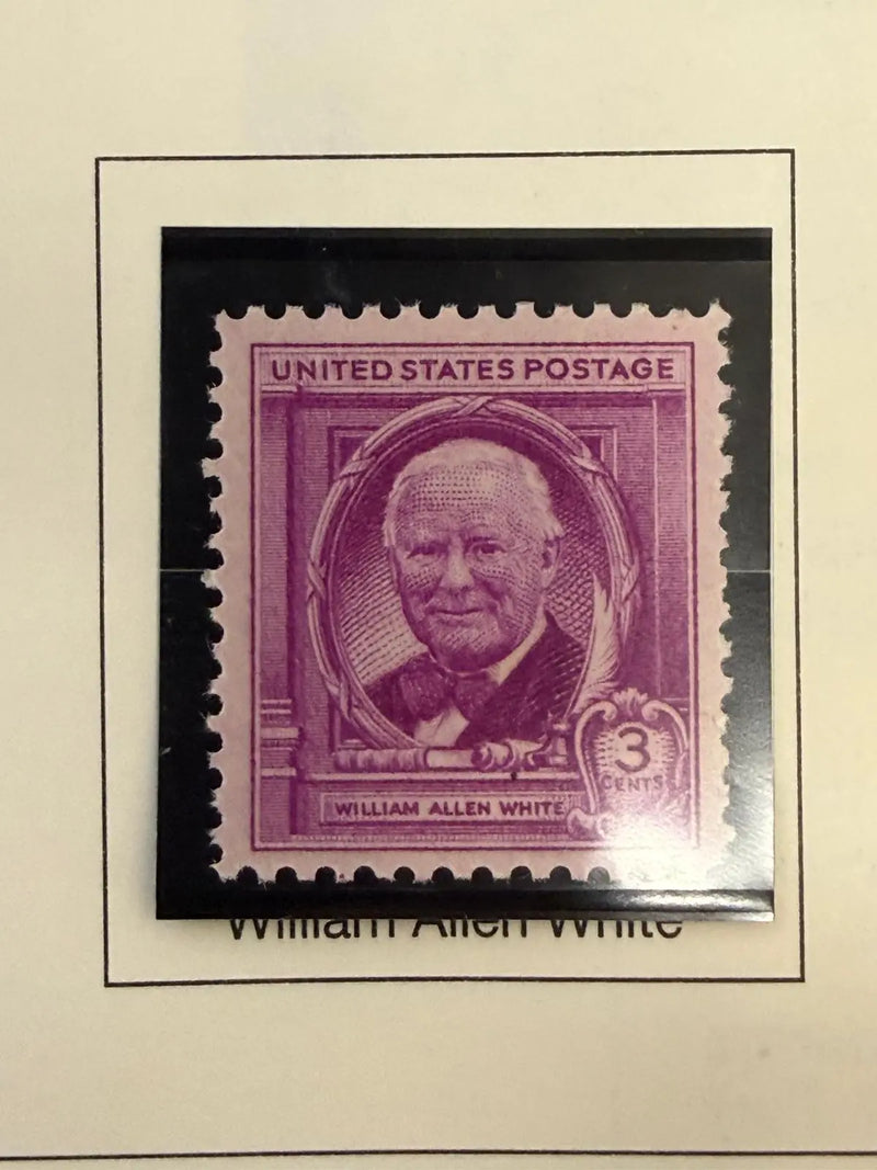 1948 U.S. 3¢ William Allen White Commemorative Stamp – Historic American Journalist Tribute Heritage Pastime