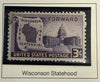 1948 U.S. 3¢ Wisconsin Statehood Centennial Stamp – 100th Anniversary Commemorative | Rare Vintage United States Postage Stamp Heritage Pastime