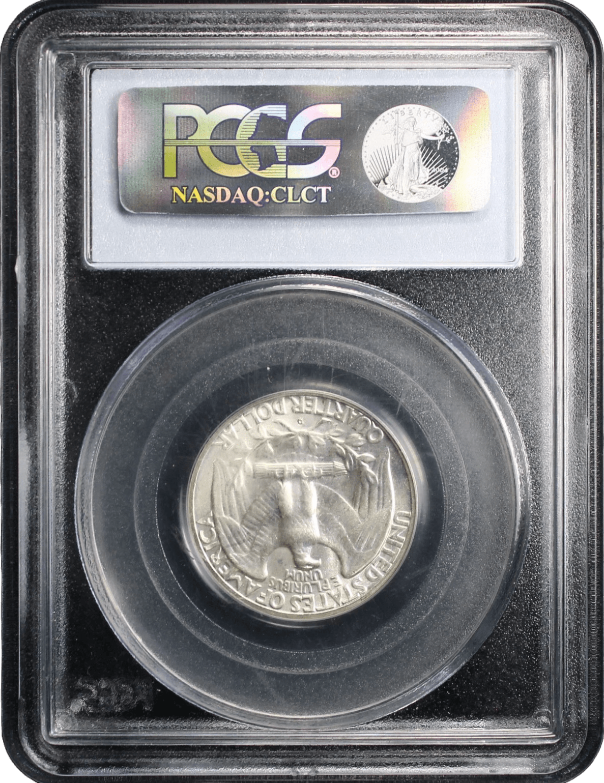 1950-D Washington Silver Quarter PCGS MS65 reverse showing heraldic eagle design