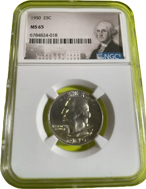 1950 Washington Quarter NGC MS65 Special Label obverse with George Washington profile