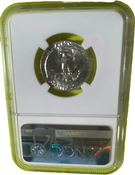 1950 Washington Quarter reverse heraldic eagle design in NGC MS65 protective slab