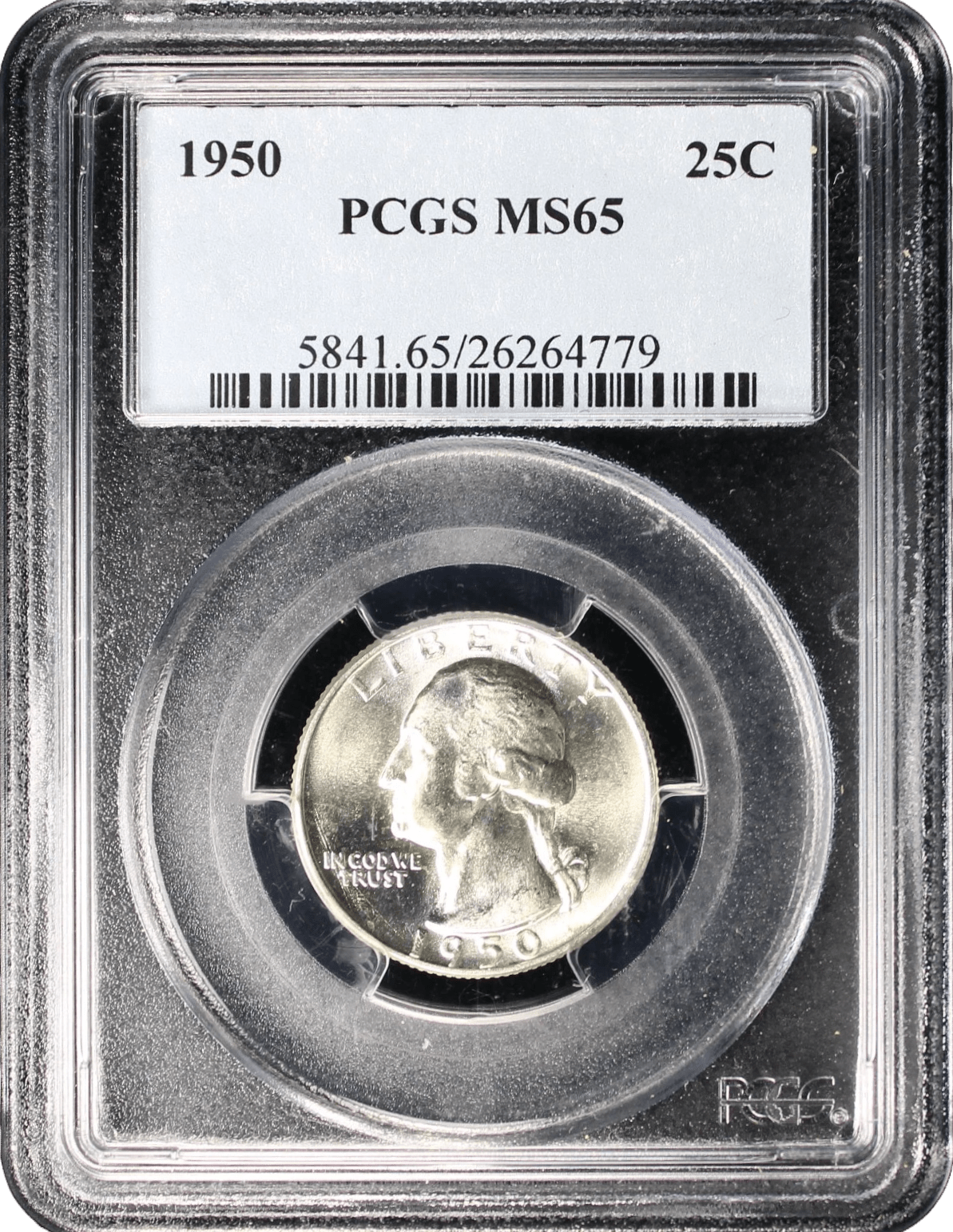 1950 Washington Silver Quarter PCGS MS65 obverse with George Washington profile