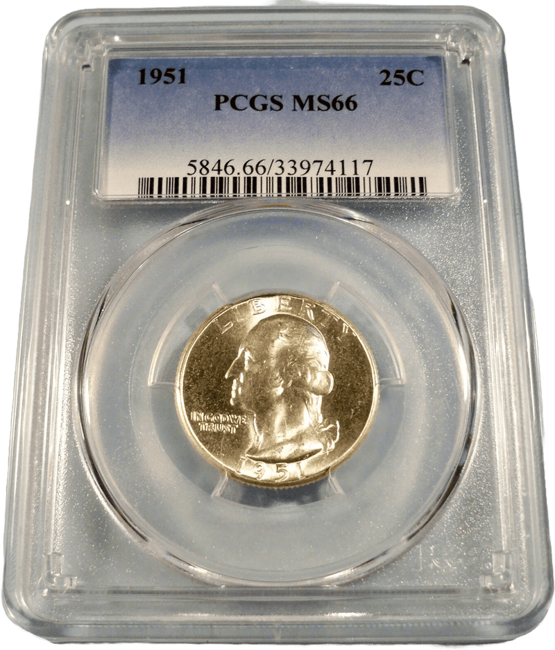1951 Washington Quarter PCGS MS66 Gem Brilliant Uncirculated silver coin obverse