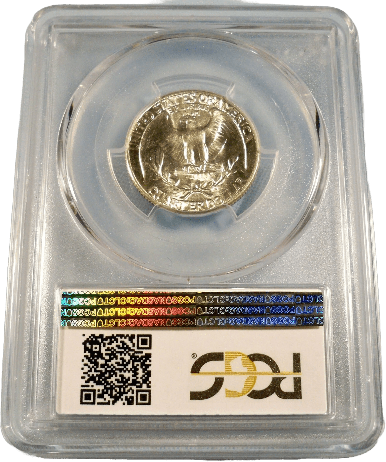 1951 Washington Quarter PCGS MS66 reverse heraldic eagle design in slab