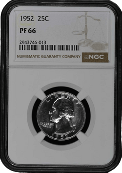 1952 Washington Quarter 25C – NGC PR66 | Gem Proof Silver Quarter