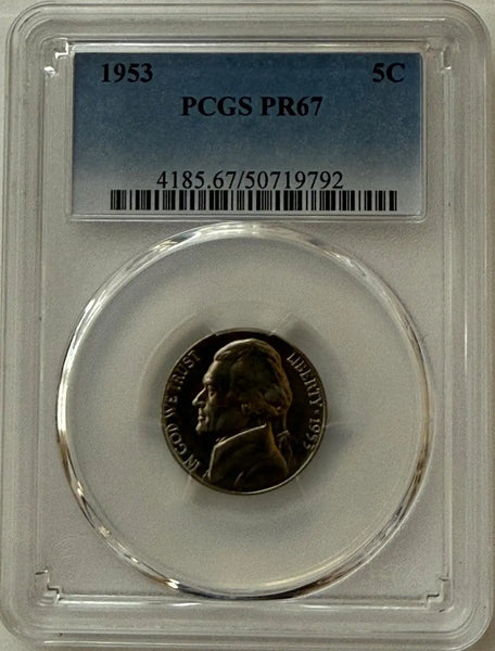 1953 Jefferson Nickel PCGS PR67 – Gem Proof Classic U.S. Coin Heritage Pastime