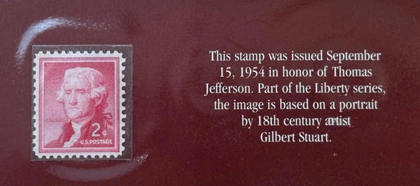 1954 U.S. 2¢ Thomas Jefferson Stamp – Liberty Series Vintage Postage Heritage Pastime