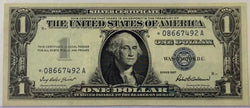 Billete de certificado de plata de 1 dólar de 1957, serie estrella - Billete de reemplazo de sello azul - Firmas de Priest/Anderson