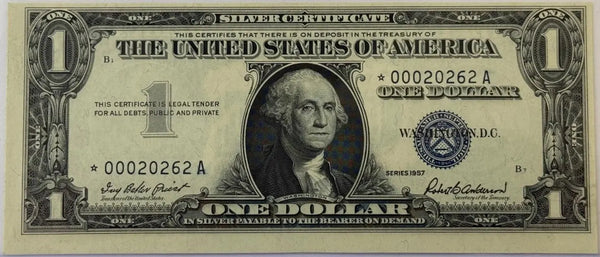 1957 $1 Silver Certificate STAR Note – Blue Seal Replacement Note – U.S. Currency Heritage Pastime