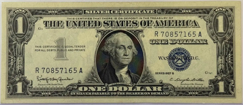 1957-B $1 Silver Certificate – Blue Seal U.S. Note – Vintage Washington Currency Heritage Pastime