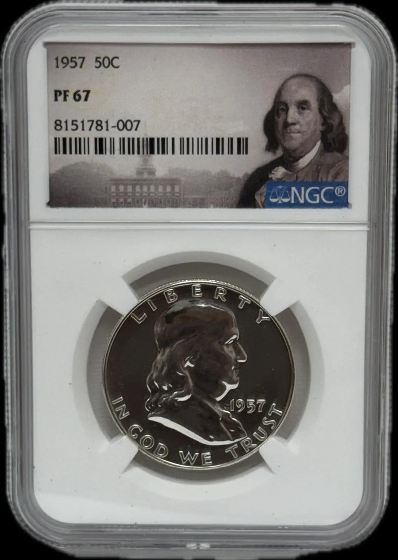 1957 Franklin Silver Proof Half Dollar NGC PF67 – Sharp, Near-Perfect Condition Heritage Pastime