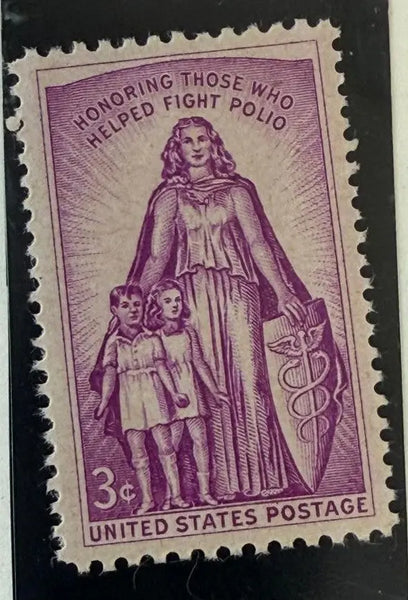 1957 U.S. 3¢ “Conquer Polio” Stamp – March of Dimes Anti-Polio Campaign Commemorative Heritage Pastime