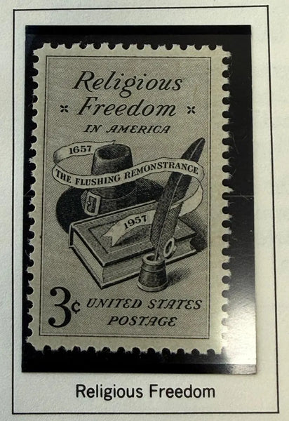 1957 U.S. 3¢ “Freedom of Worship” Stamp – Religious Freedom Commemorative Collectible Heritage Pastime