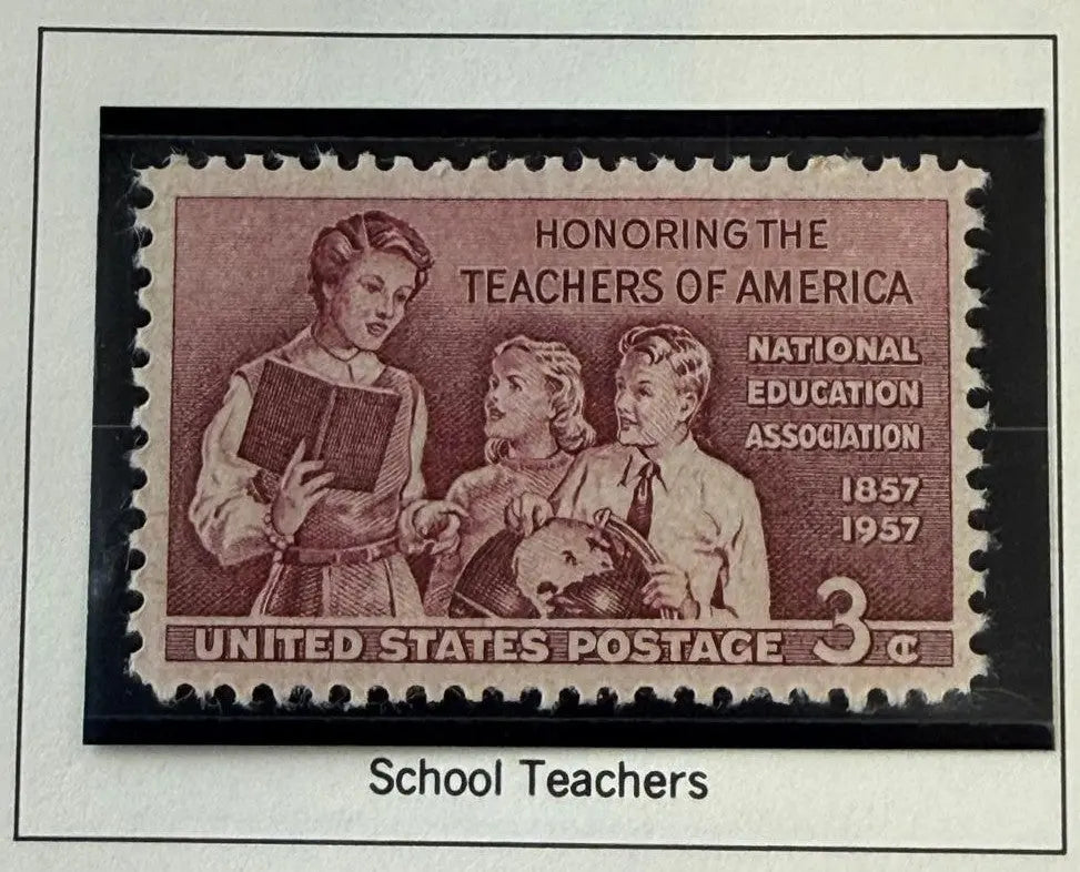1957 U.S. 3¢ Teachers of America Stamp – National Education Association Centennial Commemorative Heritage Pastime