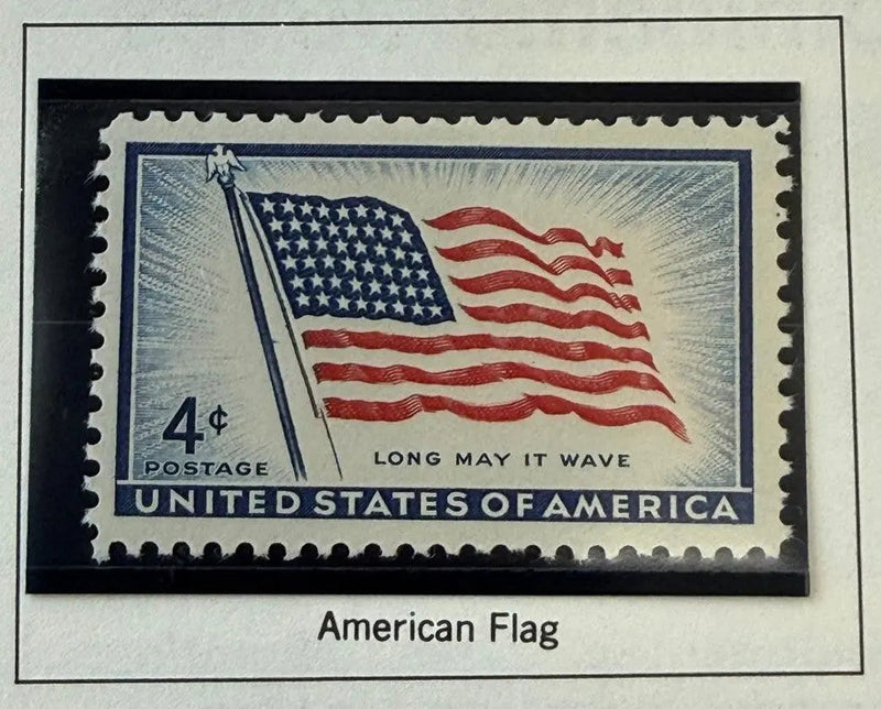 1957 U.S. 4¢ “Long May It Wave” Flag Stamp – Patriotic American Commemorative Collectible Heritage Pastime