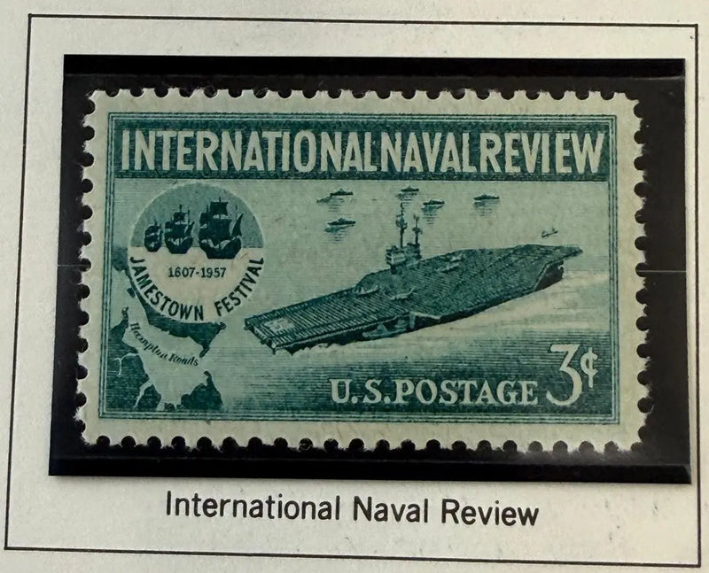 1957 United States 3¢ International Naval Review Stamp – Scott #1091 Historic U.S. Navy Commemorative Heritage Pastime