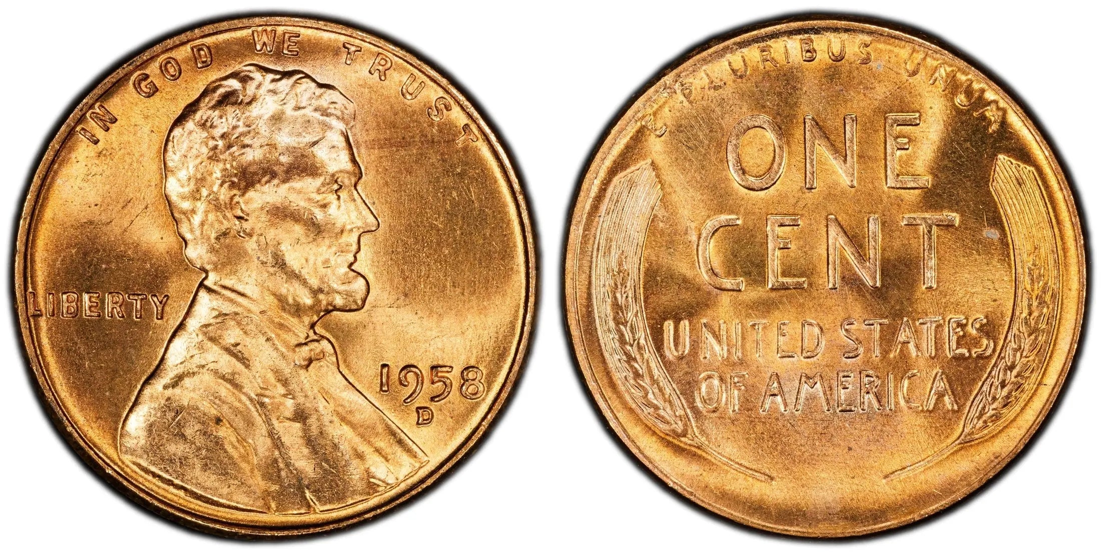 1958-D Lincoln Wheat Cent 1C – PCGS MS64RD | Brilliant Red Final Wheat Issue Heritage Pastime