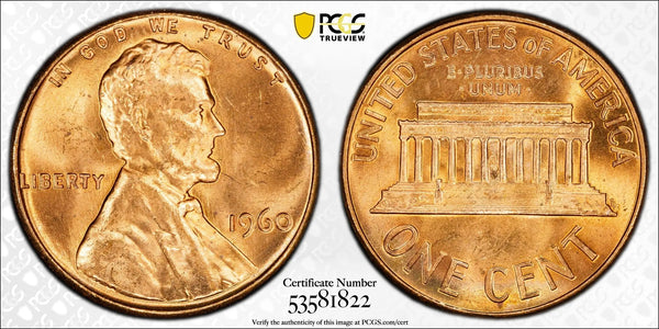 1960 Lincoln Cent Large Date 1C – PCGS MS64RD | Brilliant Red Copper Variety Heritage Pastime