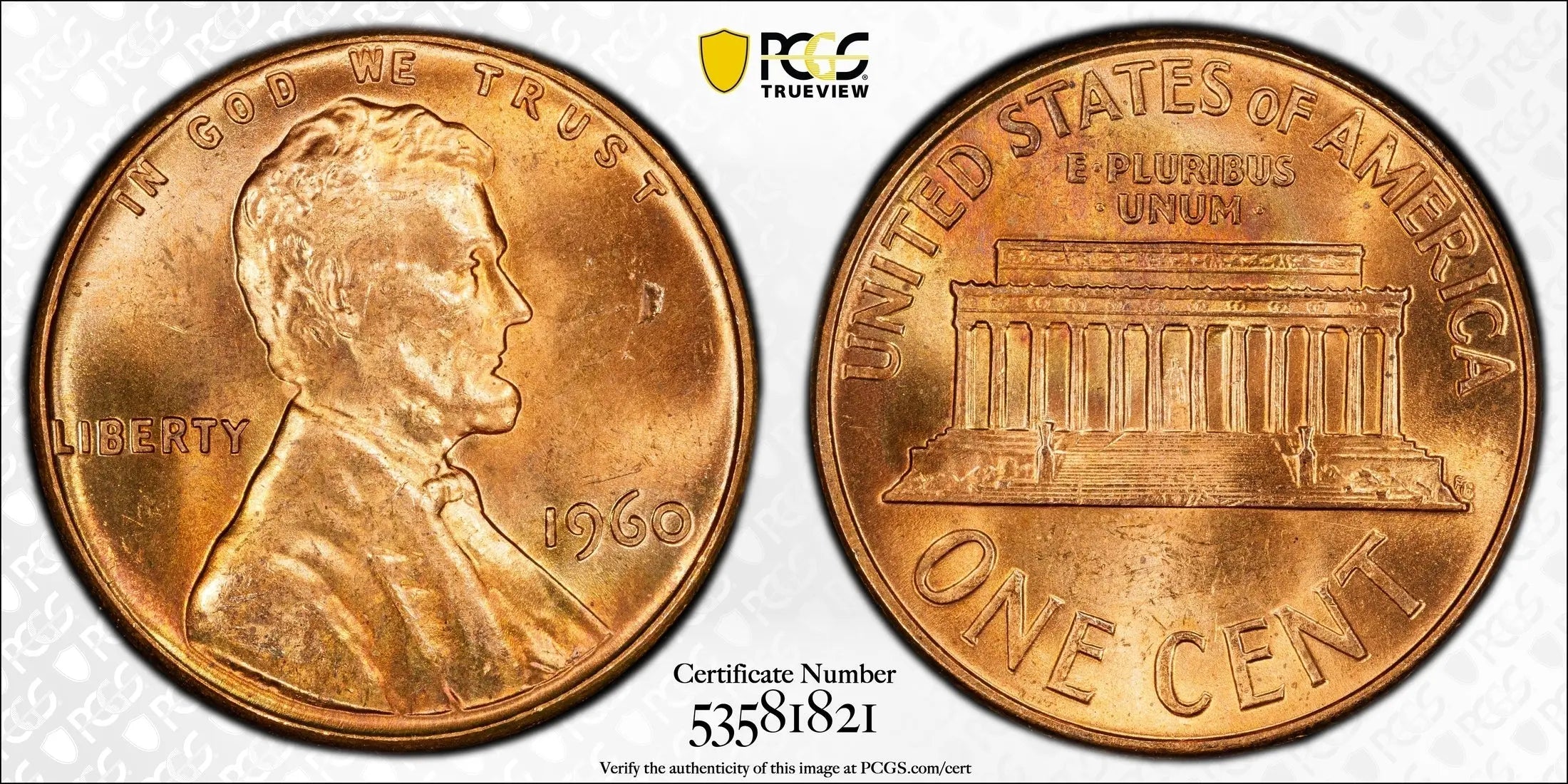 1960 Lincoln Cent Large Date 1C – PCGS MS64RD | Brilliant Red Gem Copper Coin Heritage Pastime