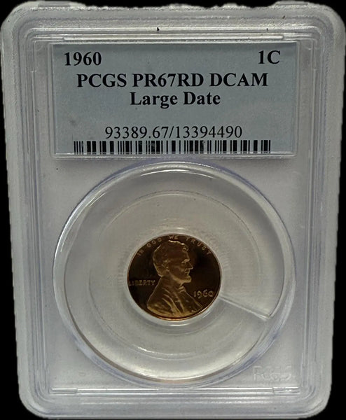 1960 Lincoln Cent, PCGS PR67RD DCAM Large Date – A Stunning Deep Cameo Proof Heritage Pastime