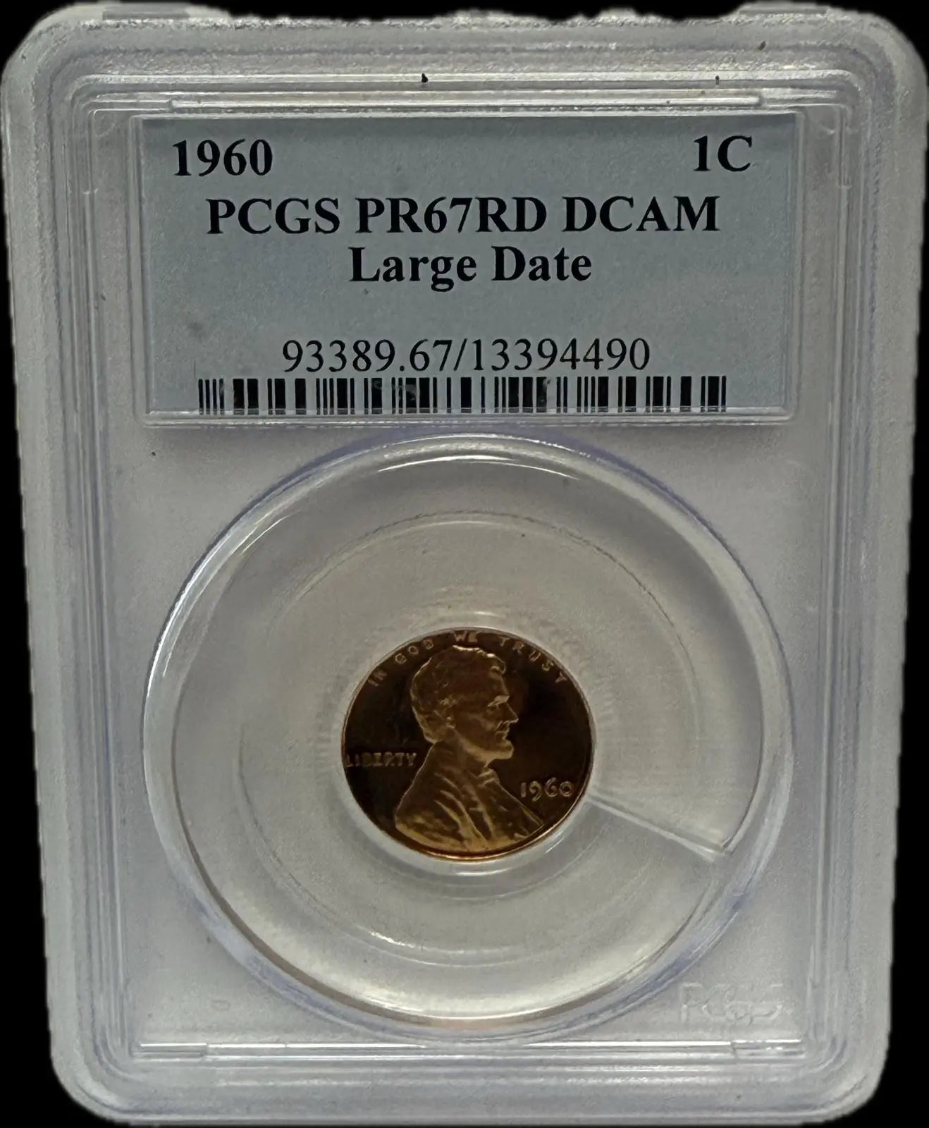 1960 Lincoln Cent, PCGS PR67RD DCAM Large Date – A Stunning Deep Cameo Proof Heritage Pastime