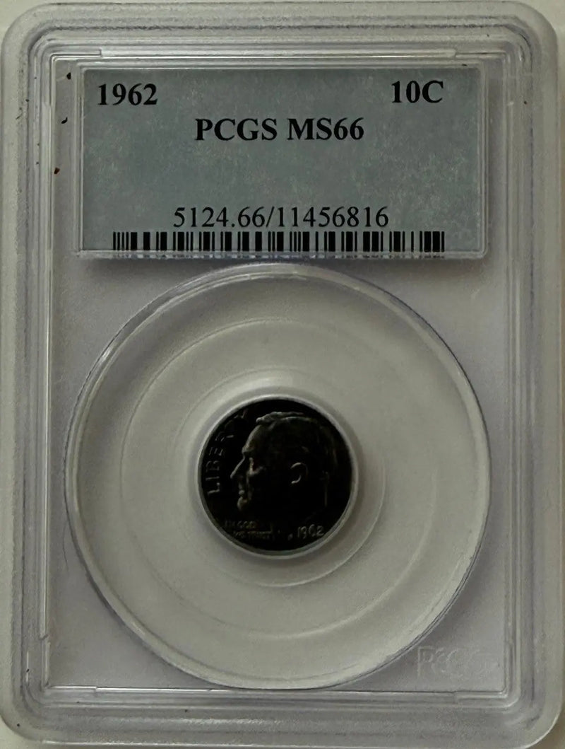 1960 Roosevelt Dime PCGS MS66 – Gem+ Mint State 90% Silver Coin Heritage Pastime