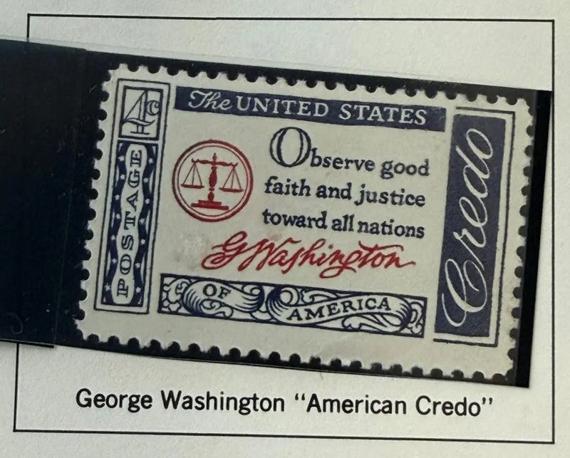 1960 U.S. 4¢ George Washington Stamp – American Credo Series Patriotic Commemorative Heritage Pastime