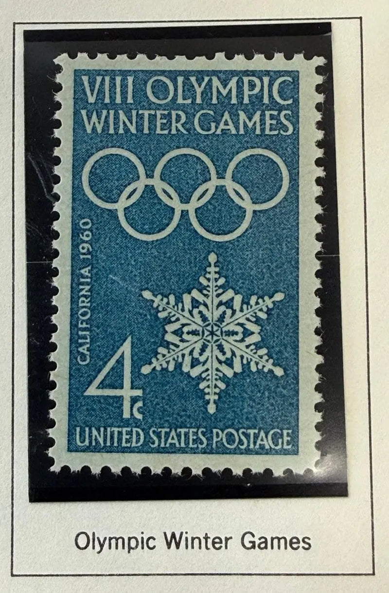 1960 U.S. 4¢ Winter Olympic Games Stamp – Squaw Valley VIII Olympic Winter Games Commemorative Heritage Pastime