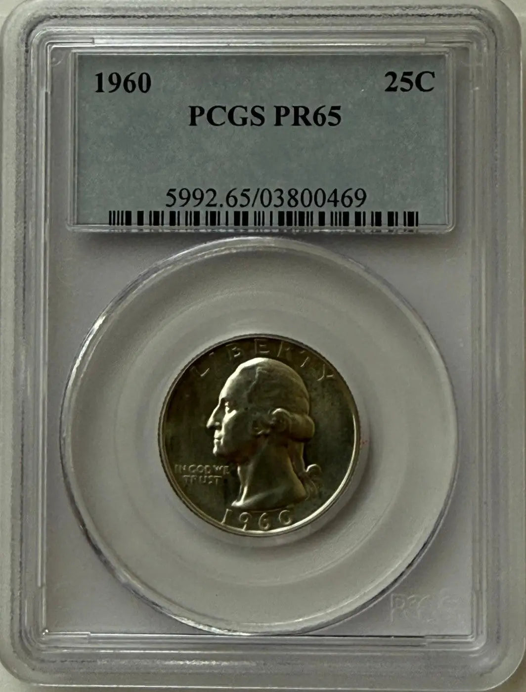1960 Washington Quarter PCGS PR65 – Silver Proof Coin (90% Silver) Heritage Pastime