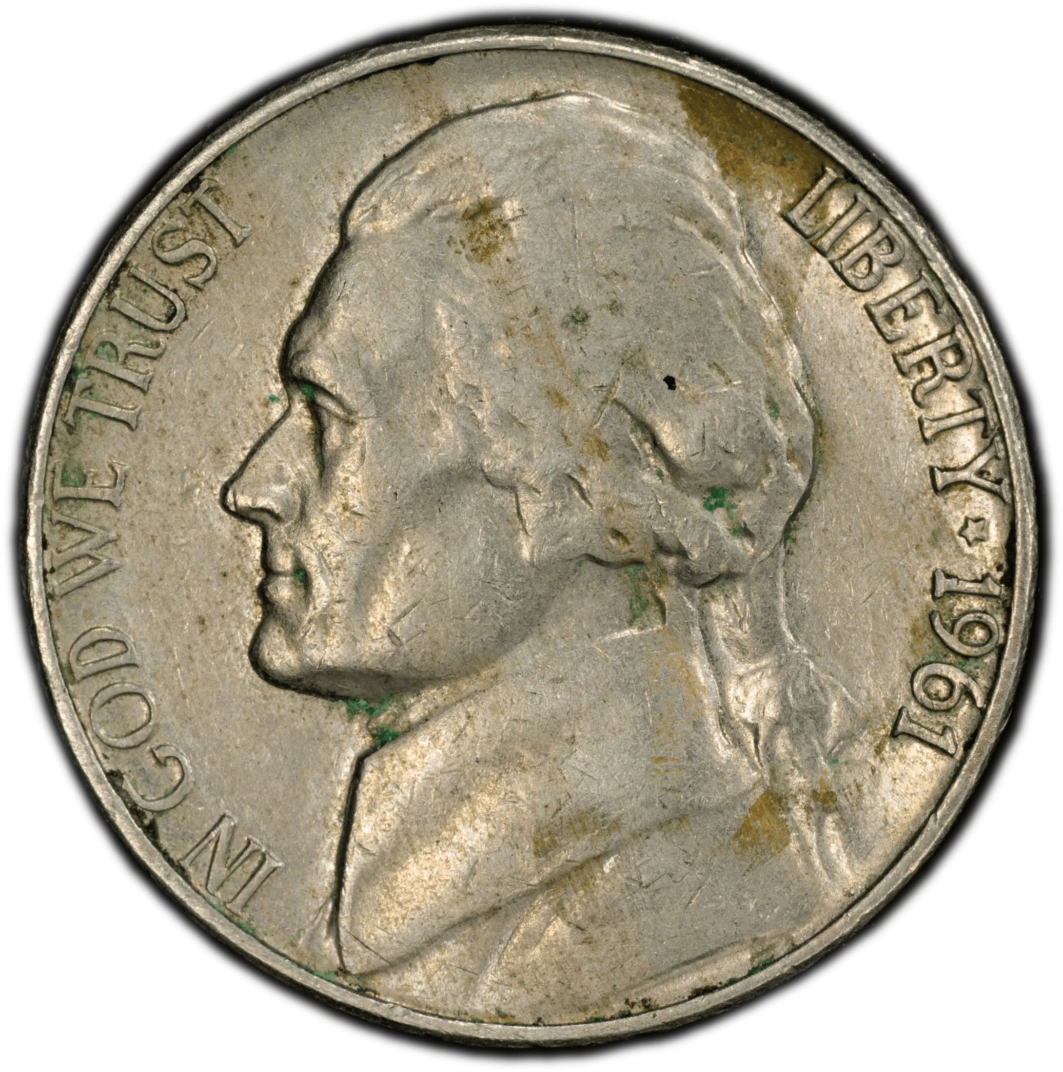 1961-D Jefferson Nickel – PCGS Genuine AU Details (Environmental Damage) – Denver Mint Issue Heritage Pastime