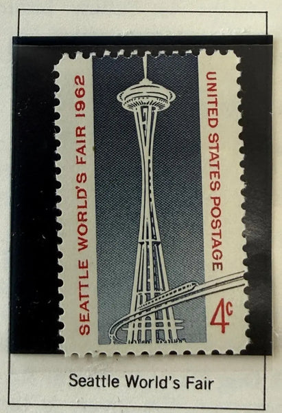 1962 United States 4¢ Seattle World’s Fair Commemorative Stamp – Scott #1196 | Space Age Exposition Issue Heritage Pastime