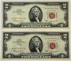 1963 $2 United States Note (Red Seal) – Consecutive Serial Numbers | Historic Legal Tender Currency Heritage Pastime