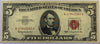 1963 $5 United States Note – Red Seal – Granahan/Dillon Signatures – Vintage Legal Tender Heritage Pastime