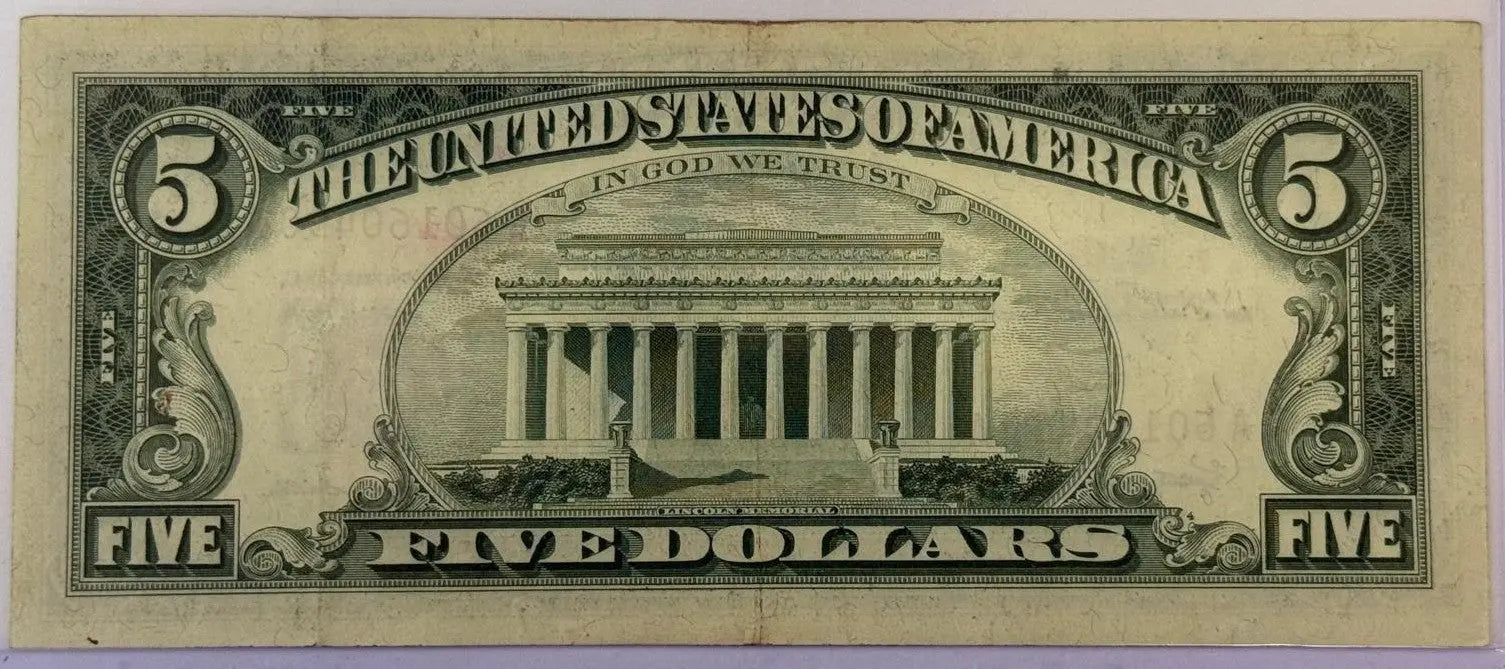 1963 $5 United States Note – Red Seal – Granahan/Dillon Signatures – Vintage Legal Tender Heritage Pastime