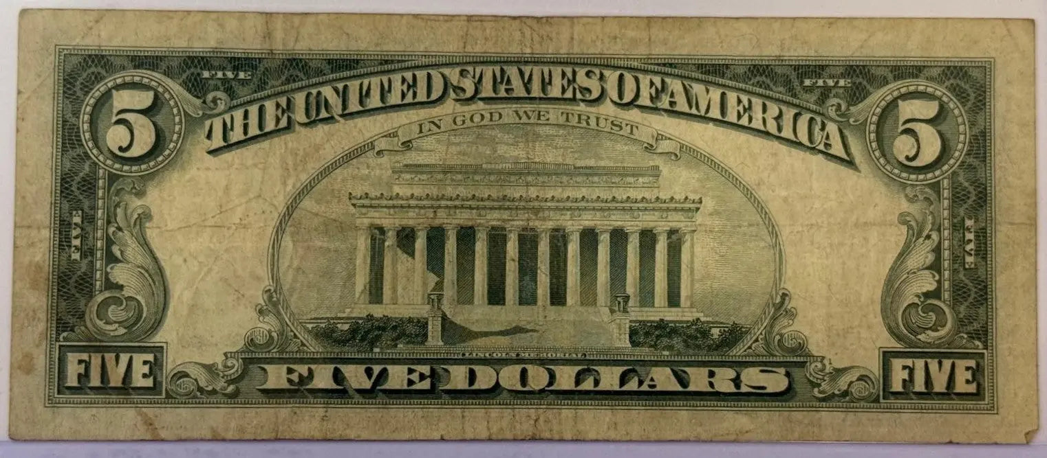 1963 $5 United States Note – Red Seal – Lincoln – Vintage U.S. Currency Heritage Pastime