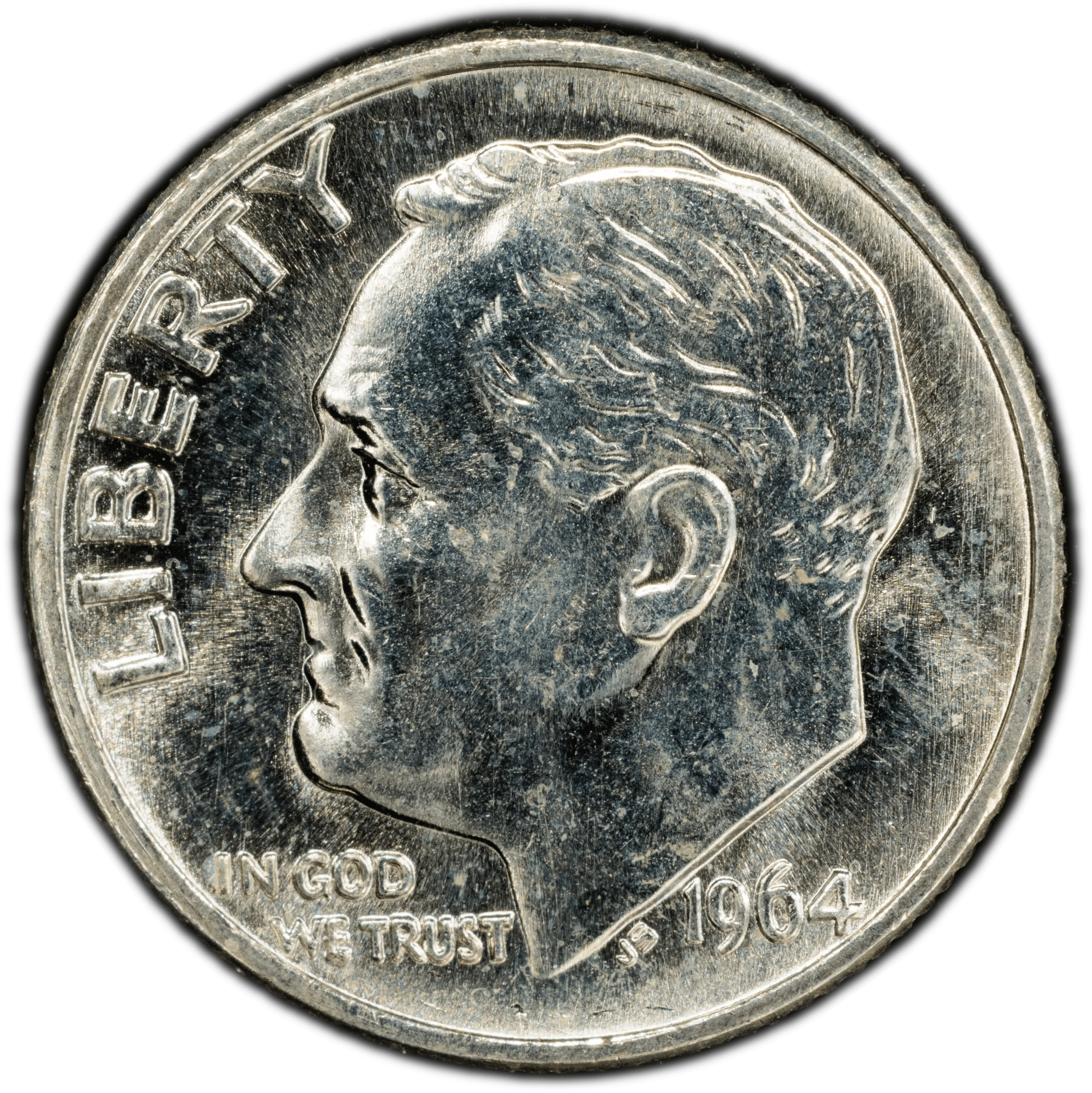 1964 Roosevelt Dime – PCGS MS65FB – Full Bands Gem Uncirculated Silver Coin Heritage Pastime