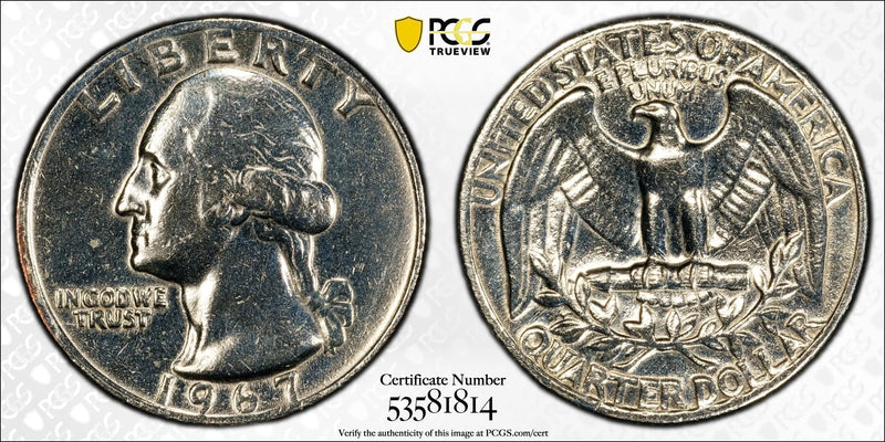 1967 Washington Quarter 25C – PCGS Genuine XF Details (Cleaned) | Transitional Silver Era Heritage Pastime
