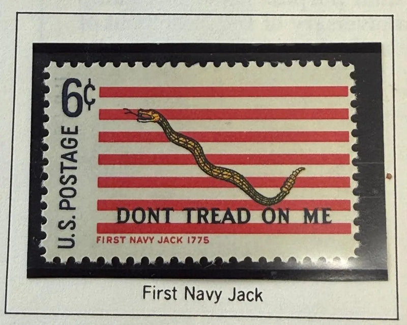 1968 United States 6¢ First Navy Jack Commemorative Stamp – Scott #1352A | Historic American Flags Series Heritage Pastime