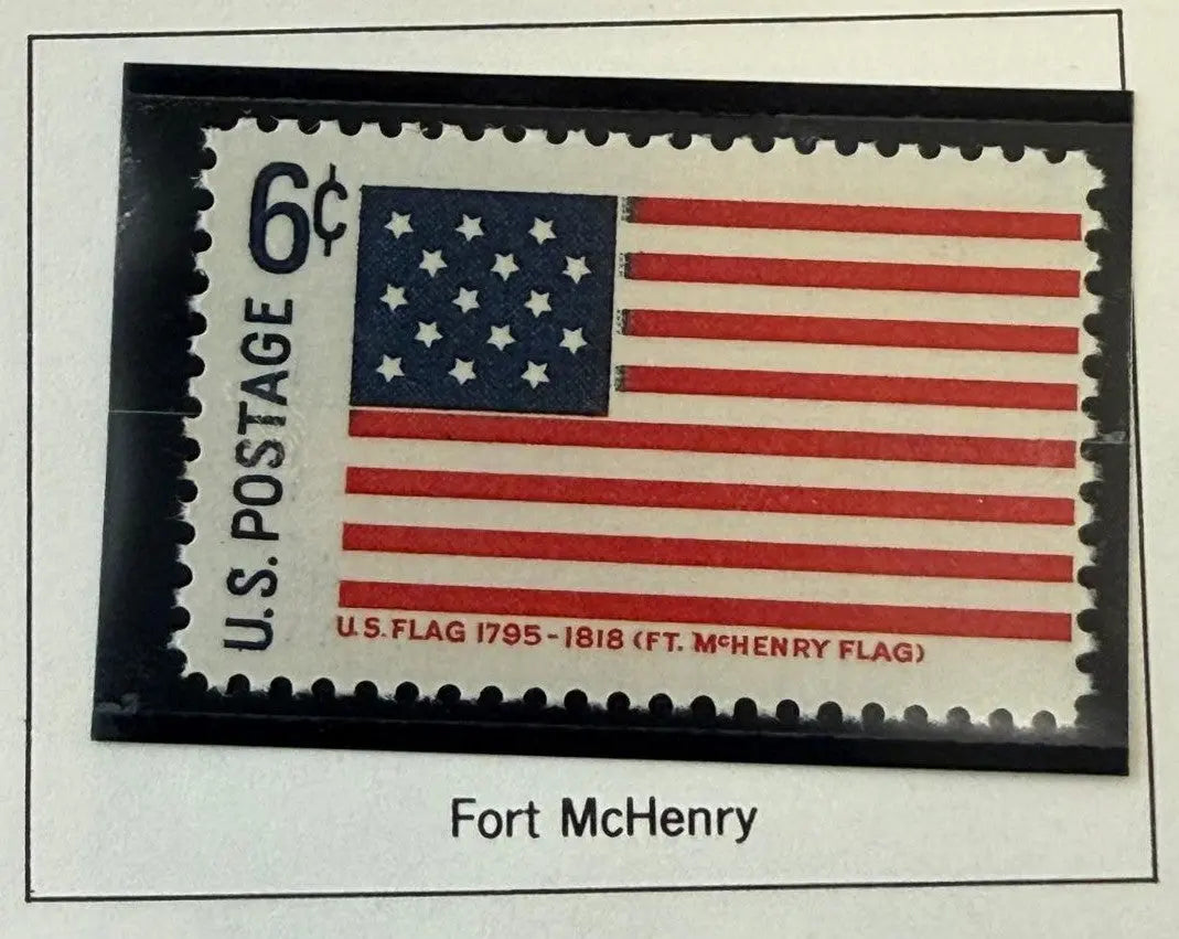 1968 United States 6¢ Fort McHenry Flag Commemorative Stamp – Scott #1346 | Star-Spangled Banner Tribute Heritage Pastime