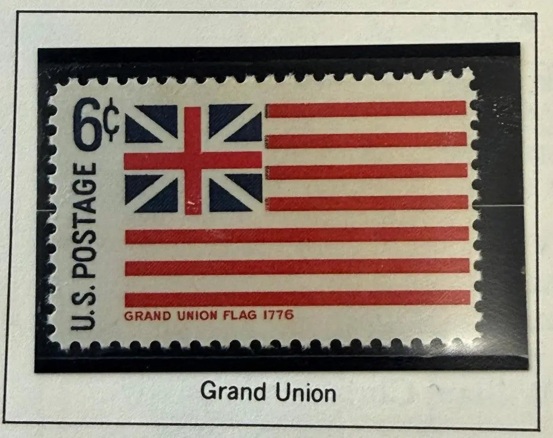 1968 United States 6¢ Grand Union Flag Commemorative Stamp – Scott #1352 | Historic American Flags Series Heritage Pastime
