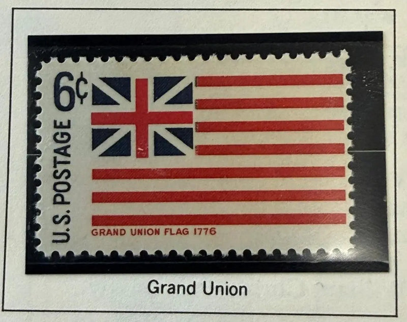 1968 United States 6¢ Grand Union Flag Commemorative Stamp – Scott #1352 | Historic American Flags Series Heritage Pastime