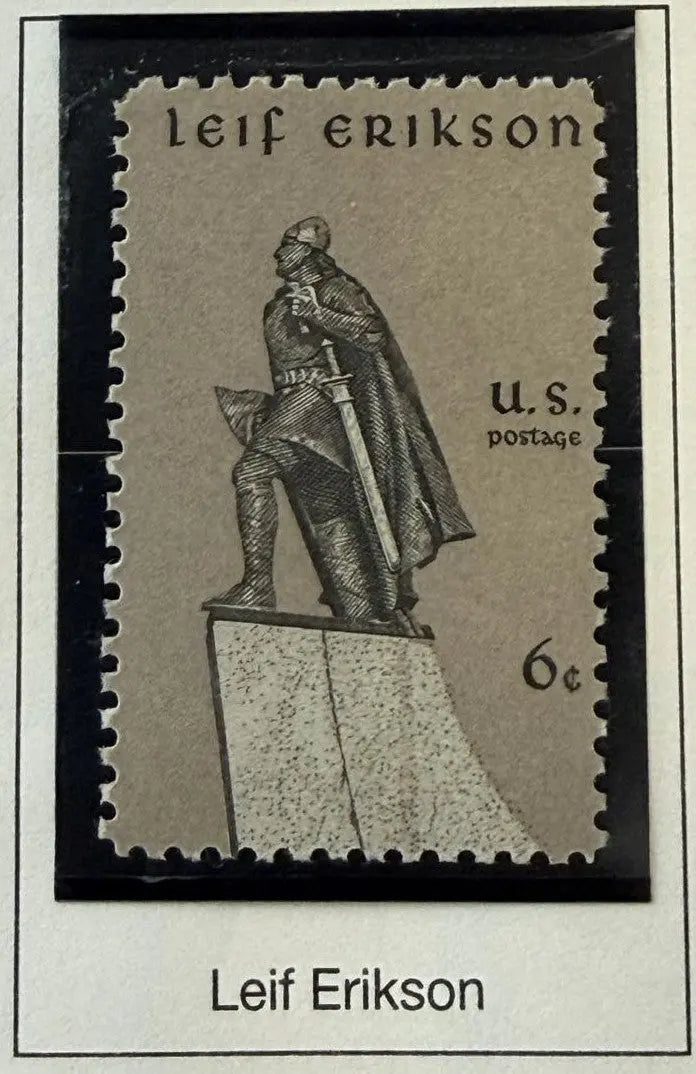 1968 United States 6¢ Leif Erikson Commemorative Postage Stamp – Scott #1354 | Norse Explorer Tribute Heritage Pastime