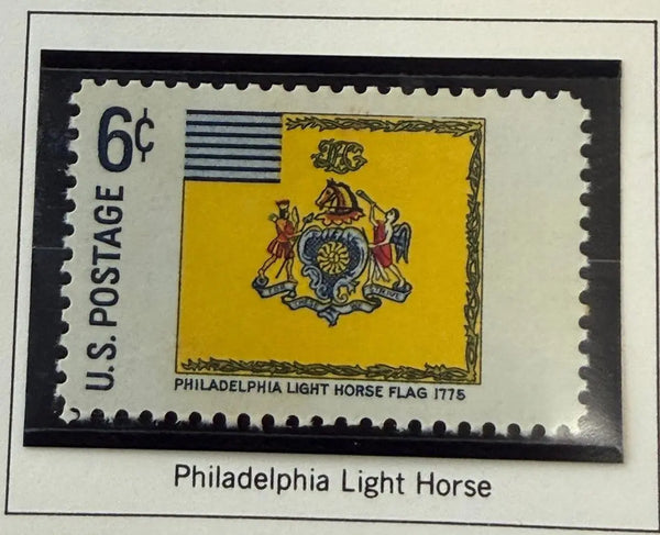 1968 United States 6¢ Philadelphia Light Horse Flag Commemorative Stamp – Scott #1353 | Historic American Flags Series Heritage Pastime