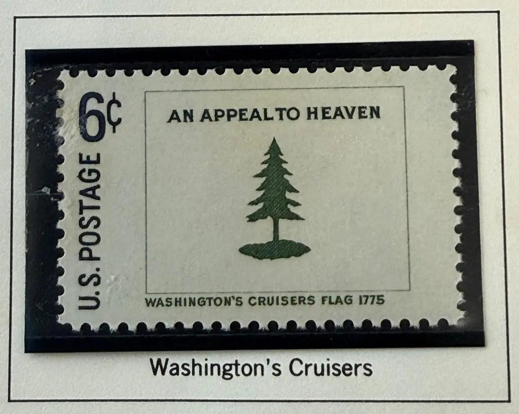 1968 United States 6¢ Washington’s Cruisers Flag Commemorative Stamp – Scott #1347 | Revolutionary War Naval Flag Issue Heritage Pastime