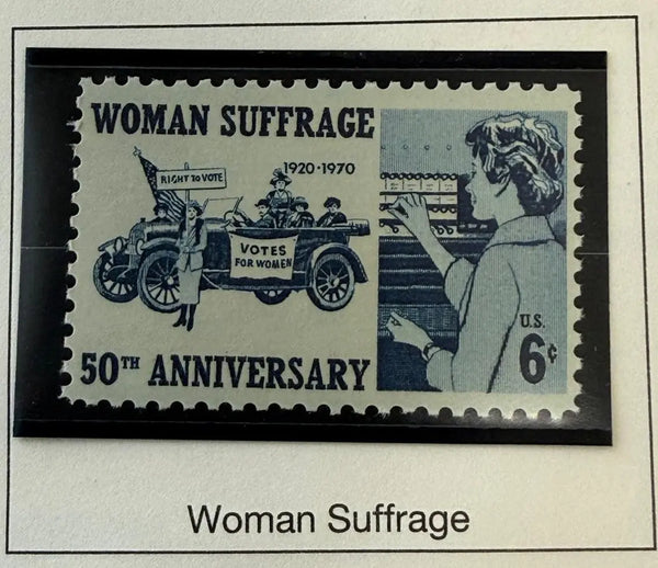 1970 United States 6¢ 19th Amendment 50th Anniversary Stamp – Women’s Suffrage Commemorative | Scott #1406 Heritage Pastime