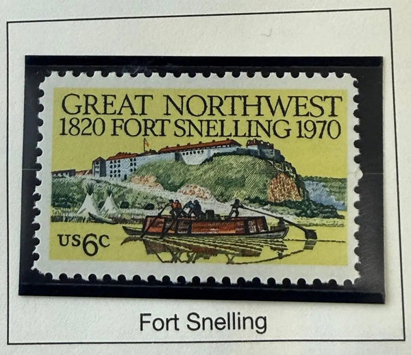 1970 United States 6¢ Fort Snelling 150th Anniversary Stamp – Scott #1410 | Historic Military Site Commemorative Heritage Pastime
